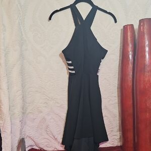 Speechless Black High Low Halter Dress